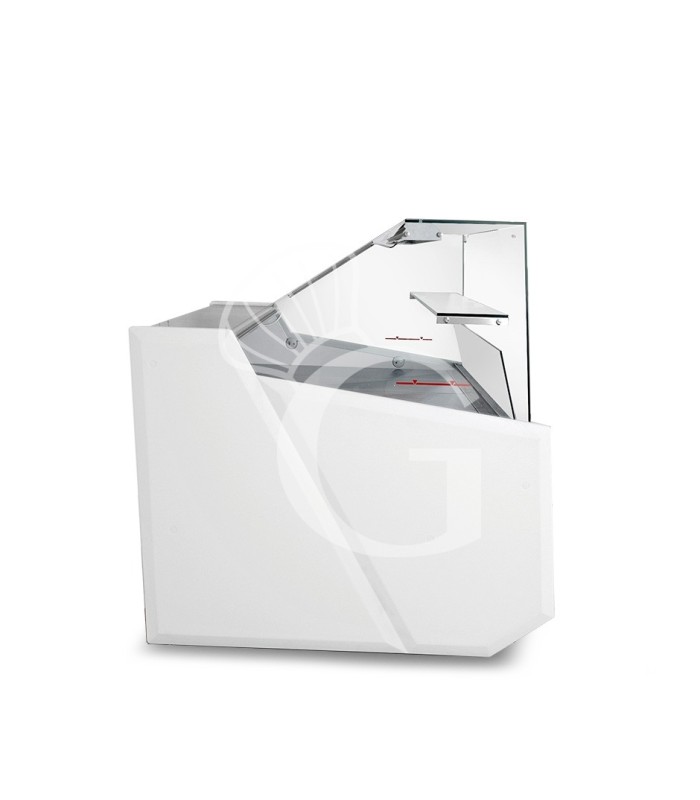 Vitrina Expositiva Ventilada +1°C / +10°C – Ancho 1020 mm, vidrio recto, estante intermedio, Full Optional