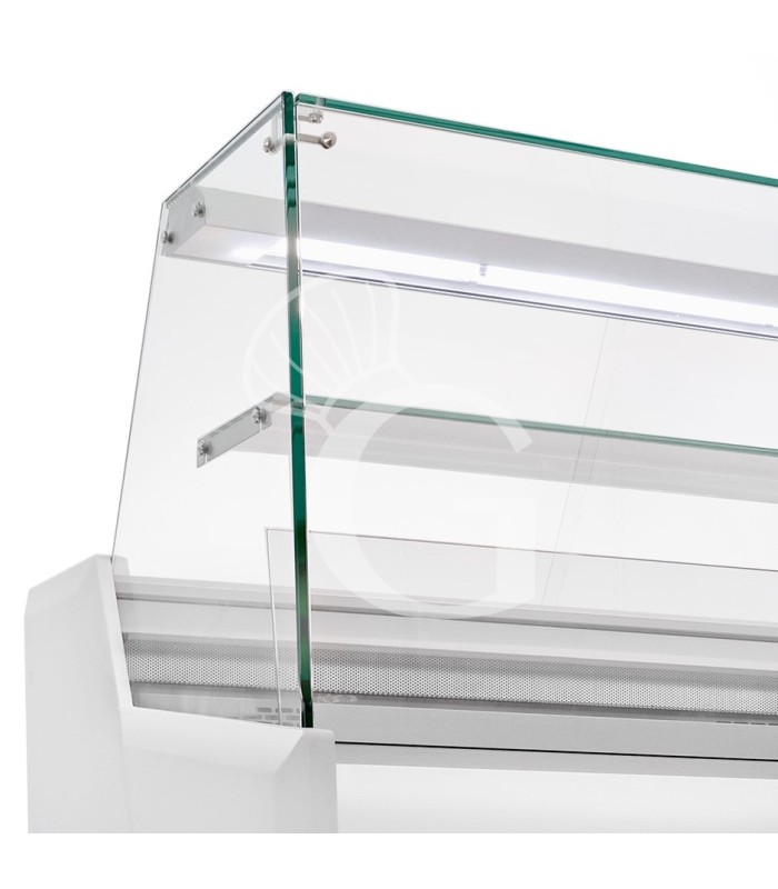 Vitrina Expositiva Ventilada +1°C / +10°C – Ancho 1020 mm, vidrio recto, estante intermedio, Full Optional