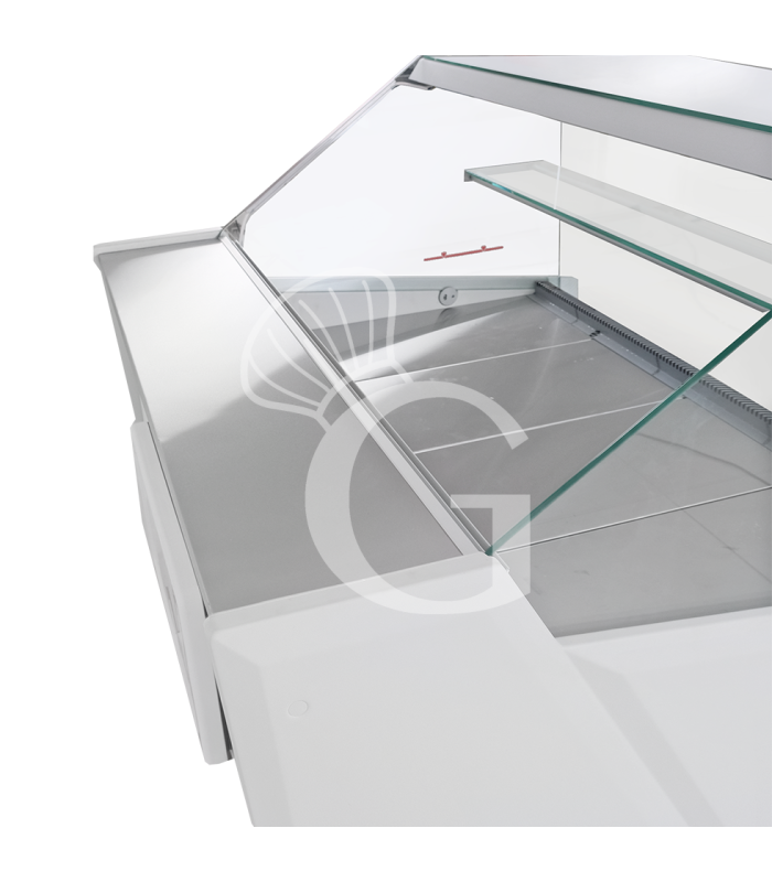 Vitrina Expositiva Ventilada +1°C / +10°C – Ancho 1020 mm, vidrio recto, estante intermedio, Full Optional