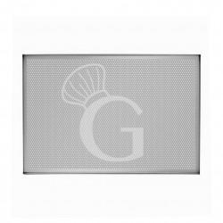 Bandeja de aluminio microperforada con dimensiones L 800 mm x P 600 mm x H 20 mm
