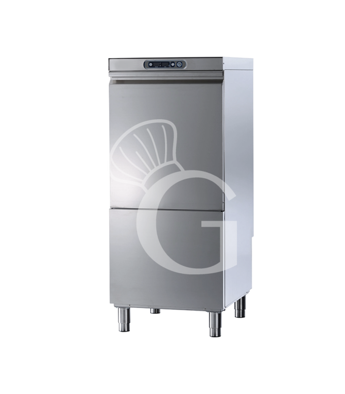 Lavautensilios electromecánico, cesta 500×500mm, altura útil 600 mm, dosificador de detergente y dosificador de abrillantador