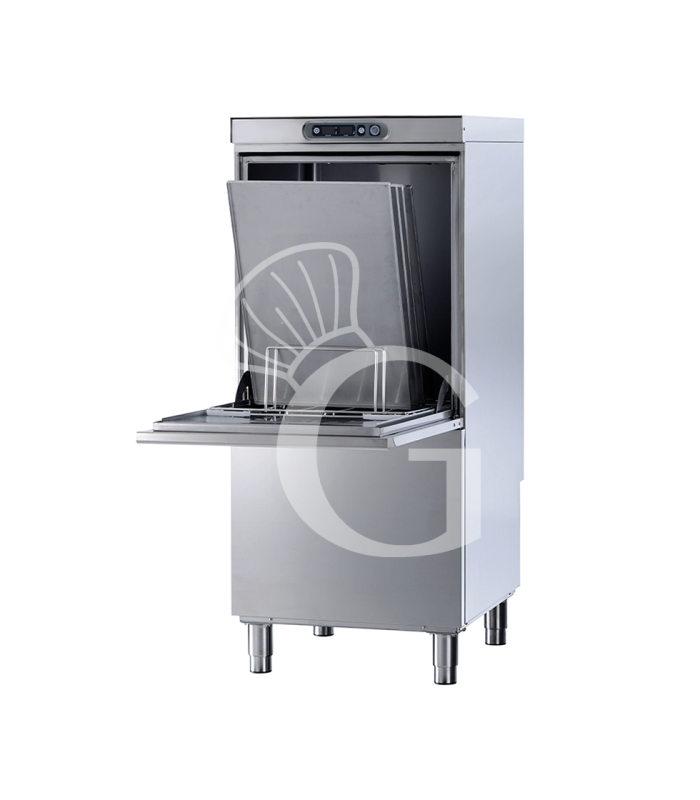 Lavautensilios electromecánico, cesta 500×500mm, altura útil 600 mm, dosificador de detergente y dosificador de abrillantador