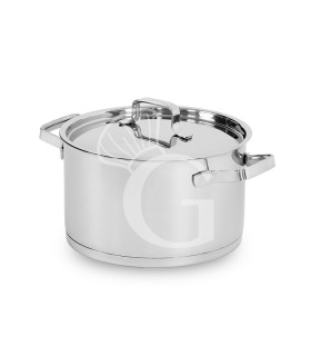 Cacerola profesional alta con tapa, acero inox, Ø 240 mm × 140 mm, capacidad 8,5 L
