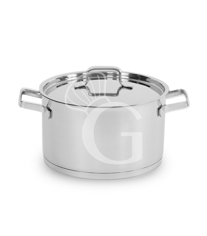 Cacerola profesional alta con tapa, acero inox, Ø 240 mm × 140 mm, capacidad 8,5 L