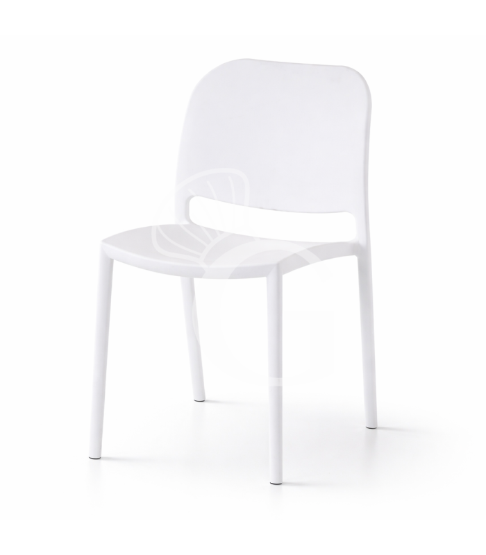 Silla Lilly en polipropileno con fibra de vidrio color blanco