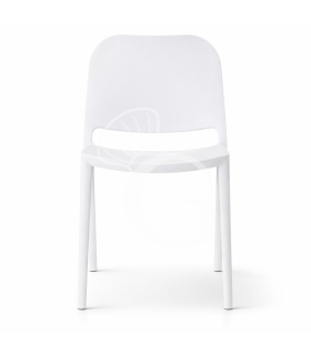 Silla Lilly en polipropileno con fibra de vidrio color blanco