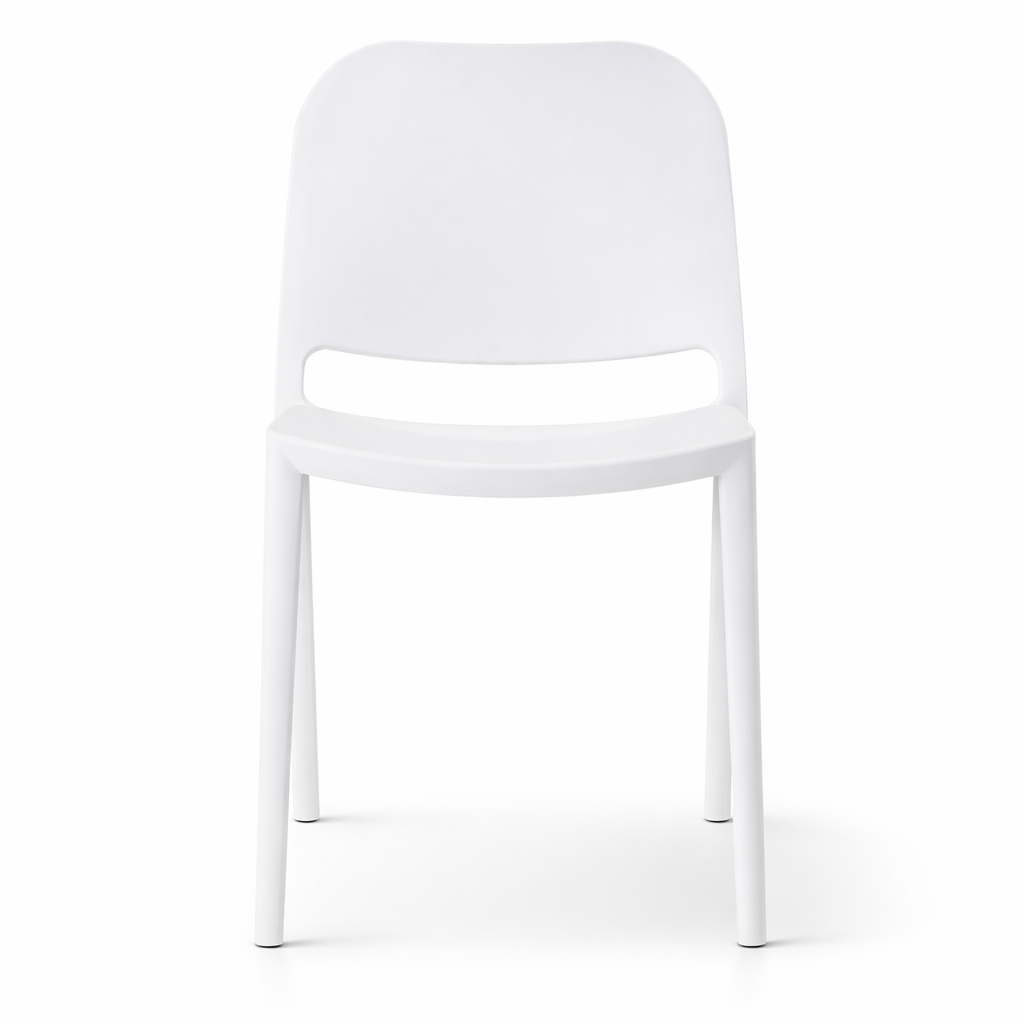 Silla Lilly en polipropileno con fibra de vidrio color blanco