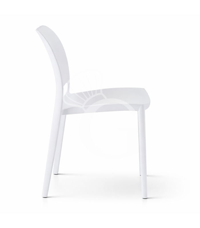 Silla Lilly en polipropileno con fibra de vidrio color blanco