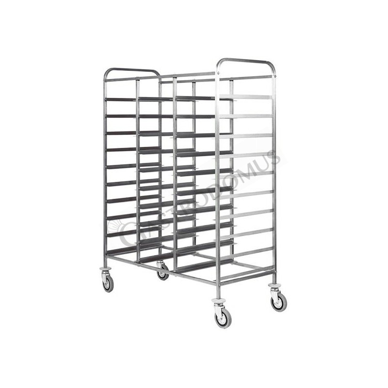 Carro bandejero con bastidor reforzado para 30 bandejas GN1/1 - L 1100 mm x P 620 mm x A 1750 mm