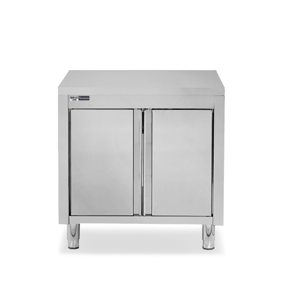 Mesa mural de acero inoxidable 1 puerta batiente L 800 mm x P 800 mm x A 850 mm