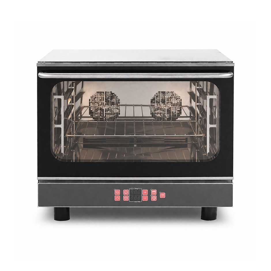 Horno eléctrico de convección para cruasanes, humidificador y grill, controles electrónicos, 4 bandejas GN 1/1 530x325 mm