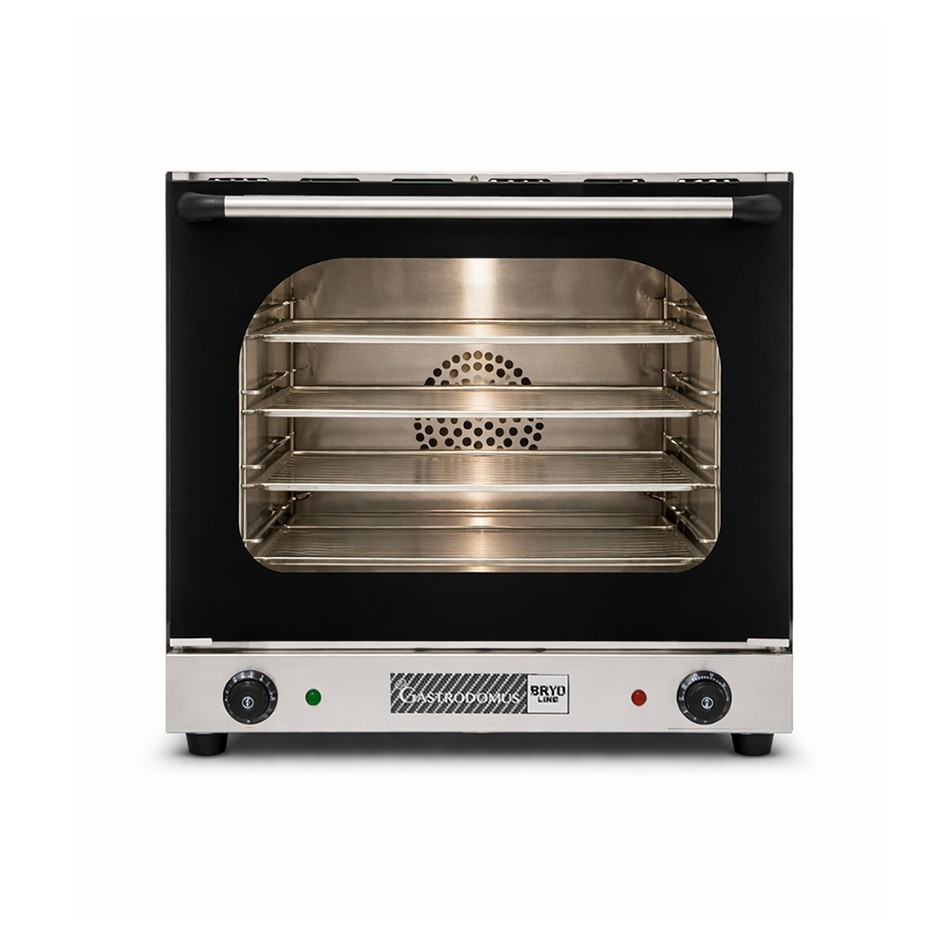 Horno eléctrico de convección, puerta abatible, controles mecánicos, 4 rejillas 435x315 mm, potencia 2,67 kw