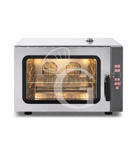 Horno eléctrico de convección para gastronomía, humidificador, control electrónico, trifásico, 4 bandejas GN 1/1 530x325mm