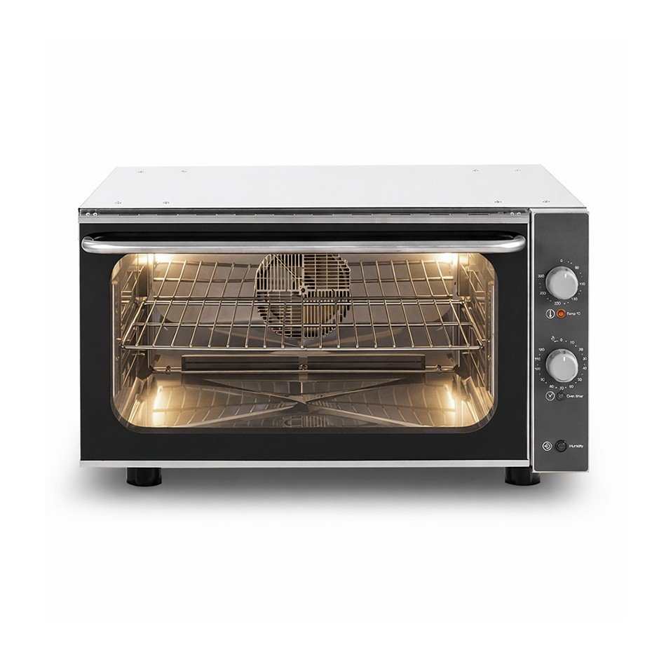 Horno eléctrico de convección para pastelería con humidificador, controles mecánicos, monofásico para 3 bandejas 600x400 mm