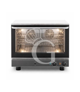Horno eléctrico para pastelería con humidificador, controles mecánicos, puerta abatible, monofásico para 4 bandejas 600x400 mm
