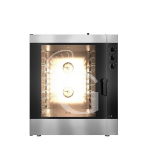 Horno de convección a gas, controles electromecánicos con humidificador, para 10 bandejas GN1/1 o 600x400 mm