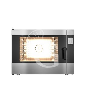 Horno a gas de convección+vapor mixto, pantalla táctil, para 5 bandejas GN1/1 o 600x400 mm con limpieza automática