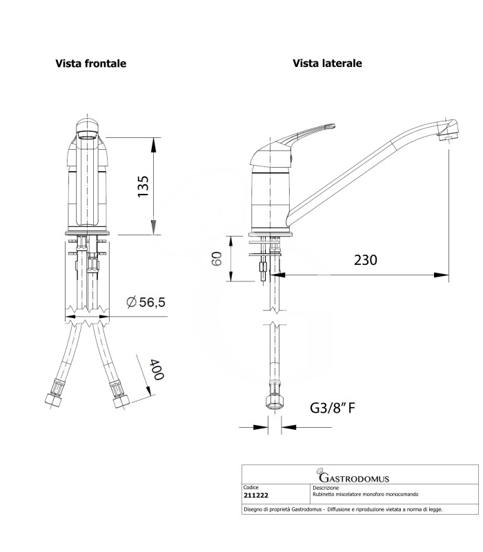 Grifo industrial de un solo agujero con asa corta y caño giratorio