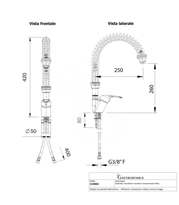Grifo mezclador industrial serie Molly
