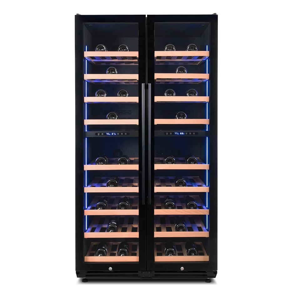 Vinoteca ventilada de cuádruple temperatura 800 L, 18 estantes, 154 botellas +5 °C / +22 °C