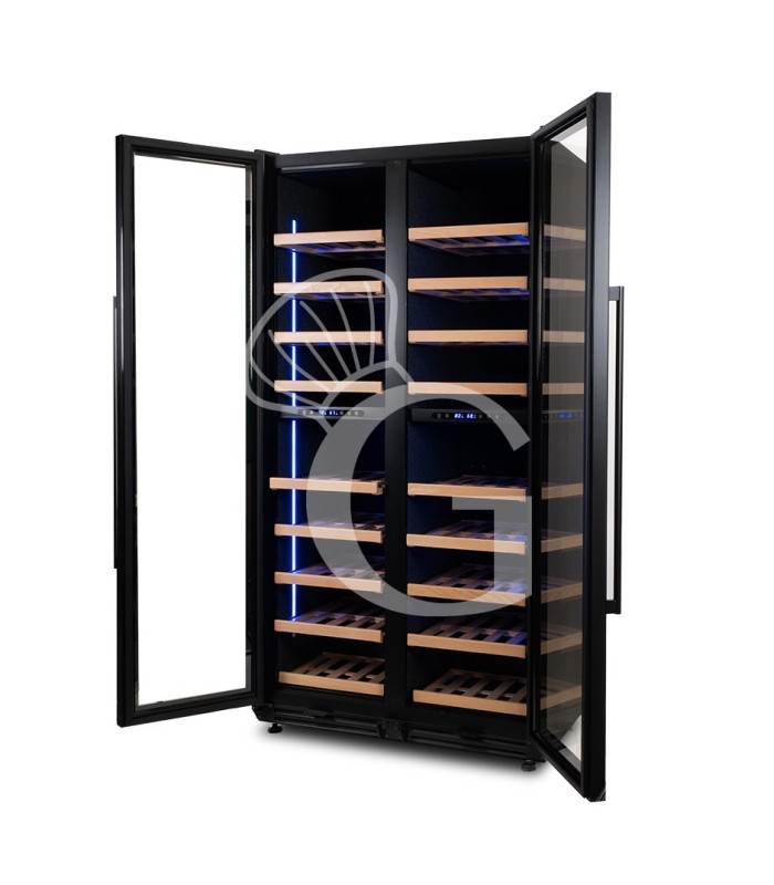 Vinoteca ventilada de cuádruple temperatura 800 L, 18 estantes, 154 botellas +5 °C / +22 °C
