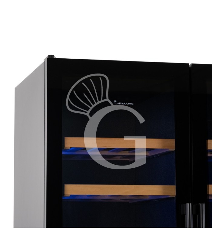 Vinoteca ventilada de cuádruple temperatura 800 L, 18 estantes, 154 botellas +5 °C / +22 °C