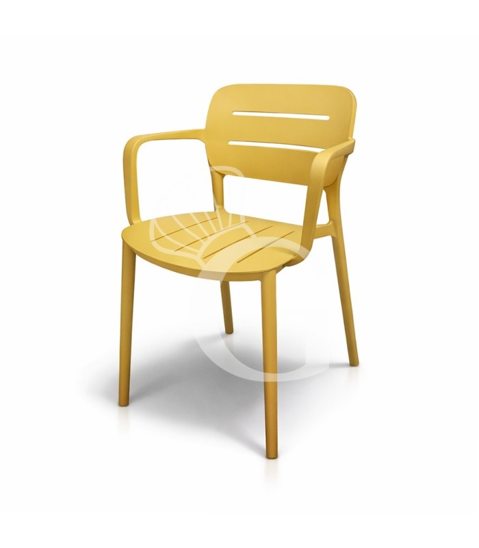 Silla con reposabrazos - estructura, asiento y respaldo en polipropileno