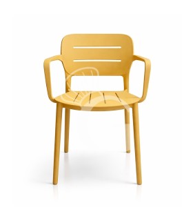 Silla con reposabrazos - estructura, asiento y respaldo en polipropileno