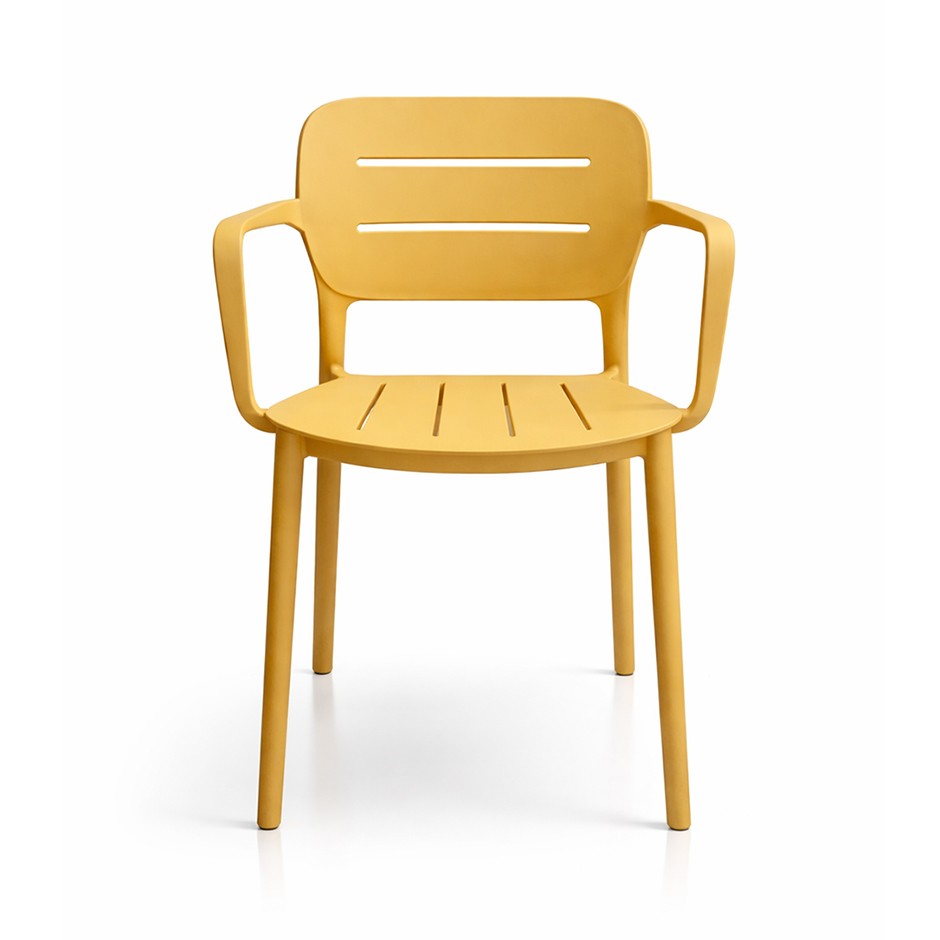 Silla con reposabrazos - estructura, asiento y respaldo en polipropileno