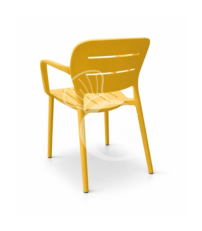Silla con reposabrazos - estructura, asiento y respaldo en polipropileno