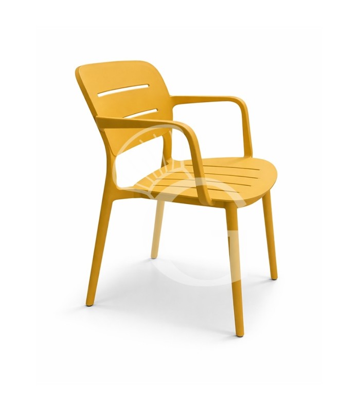 Silla con reposabrazos - estructura, asiento y respaldo en polipropileno