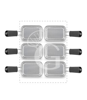 Juego de cestas para cocción de pasta 6× GN 1/8 – H 160 mm – acero inox - compatible con SCP1V70G, SCP2V70G, SCP2V70E, SCP1V70E