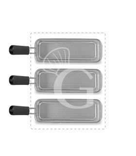 Juego de cestas para cocción de pasta 3× GN 2/8 – H 160 mm – acero inox - compatible con SCP1V70G, SCP2V70G, SCP2V70E, SCP1V70E