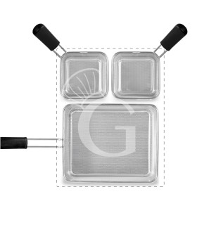 Juego de cestas para cocción de pasta –2×GN 1/6 + 1×GN 1/2 –H 200 mm – acero inox-compatible SCP1V70G,SCP2V70G,SCP2V70E,SCP1V70E