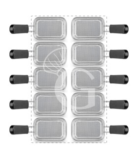 Juego de cestas para cocción de pasta – 10× GN 1/8 – H 160 mm – acero inox | compatible SCP1V90G, SCP2V90G, SCP2V90E, SCP1V90E