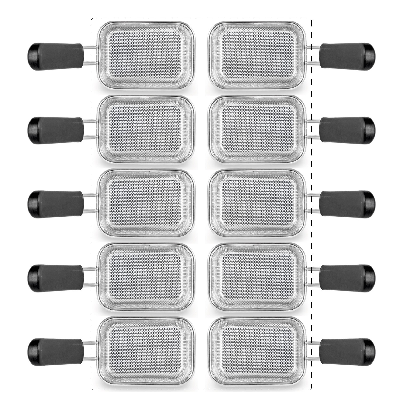 Juego de cestas para cocción de pasta – 10× GN 1/8 – H 160 mm – acero inox | compatible SCP1V90G, SCP2V90G, SCP2V90E, SCP1V90E