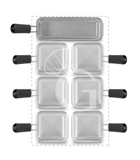 Juego de cestas para cocción de pasta–6×GN 1/4 + 1× GN 2/8 –H 160 mm –acero inox-compatible SCP1V90G,SCP2V90G,SCP2V90E,SCP1V90E