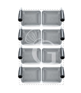 Juego de cestas para cocción de pasta–8× L 135 × P 110 × H 170 mm – acero inox -compatible SCP1V90G,SCP2V90G,SCP2V90E,SCP1V90E