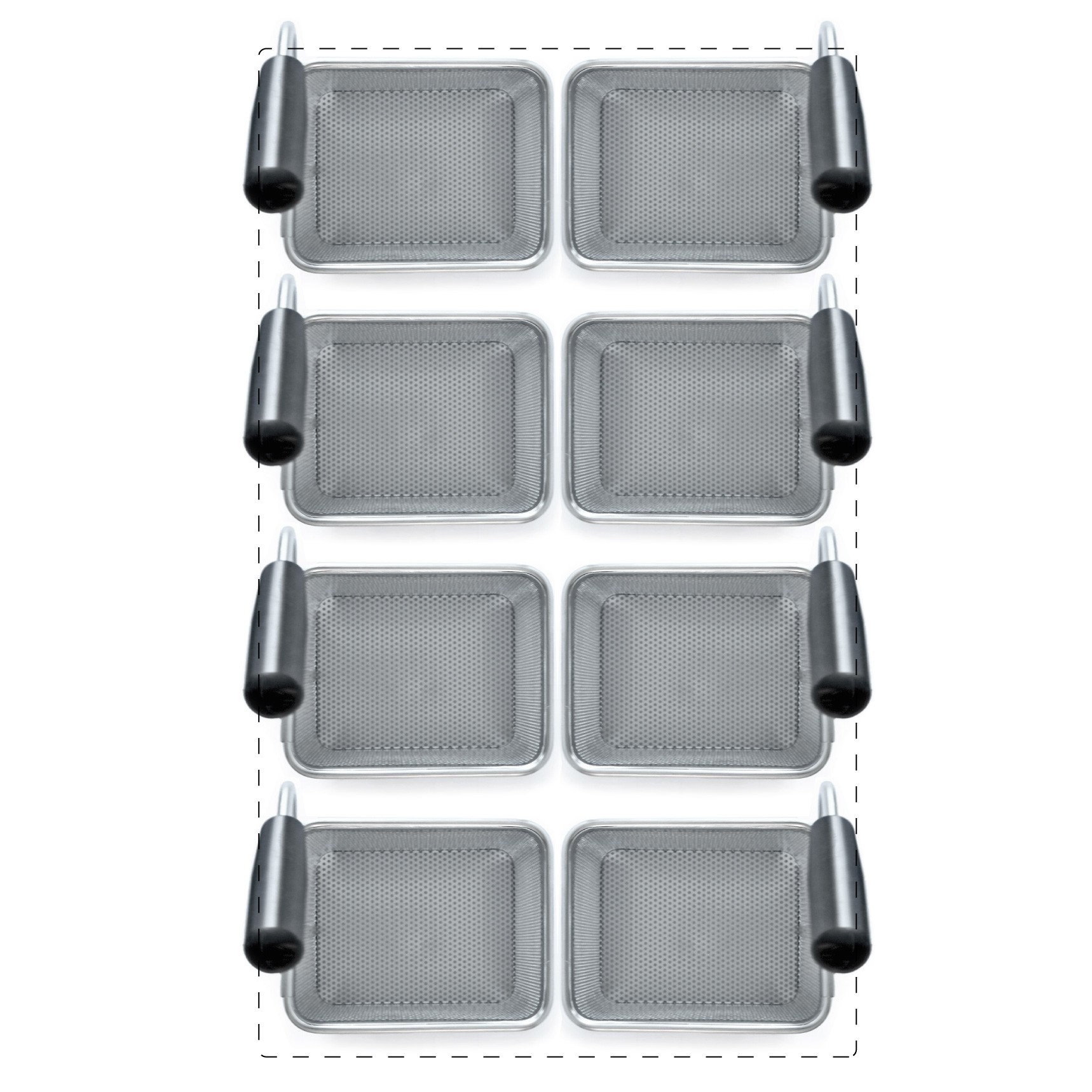 Juego de cestas para cocción de pasta–8× L 135 × P 110 × H 170 mm – acero inox -compatible SCP1V90G,SCP2V90G,SCP2V90E,SCP1V90E