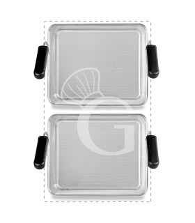 Juego de cestas para cocción de pasta 2×GN 1/2–A200mm–mangos verticales–inox compatible SCP1V90G,SCP2V90G,SCP2V90E,SCP1V90E