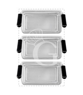Juego de cestas para cocción de pasta 3×GN 1/3–H200mm–mangos verticales–inox compatible SCP1V90G,SCP2V90G,SCP2V90E,SCP1V90E