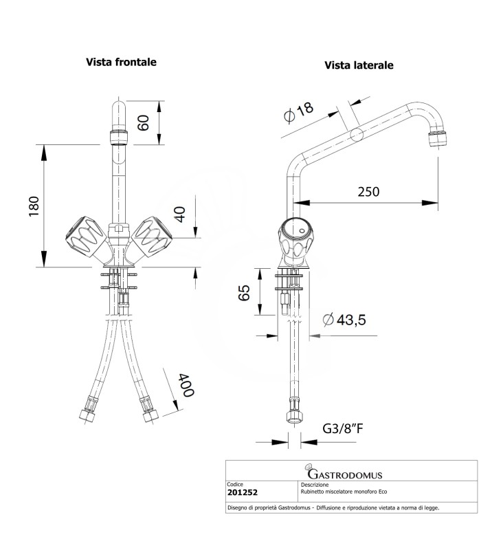 Grifo mezclador eco de un orificio