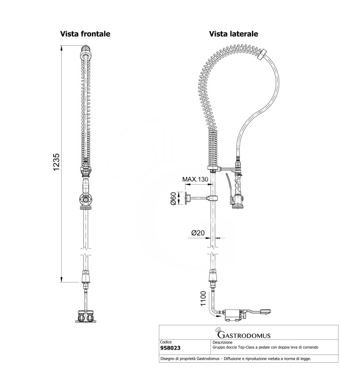 Grifo de ducha con doble pedal