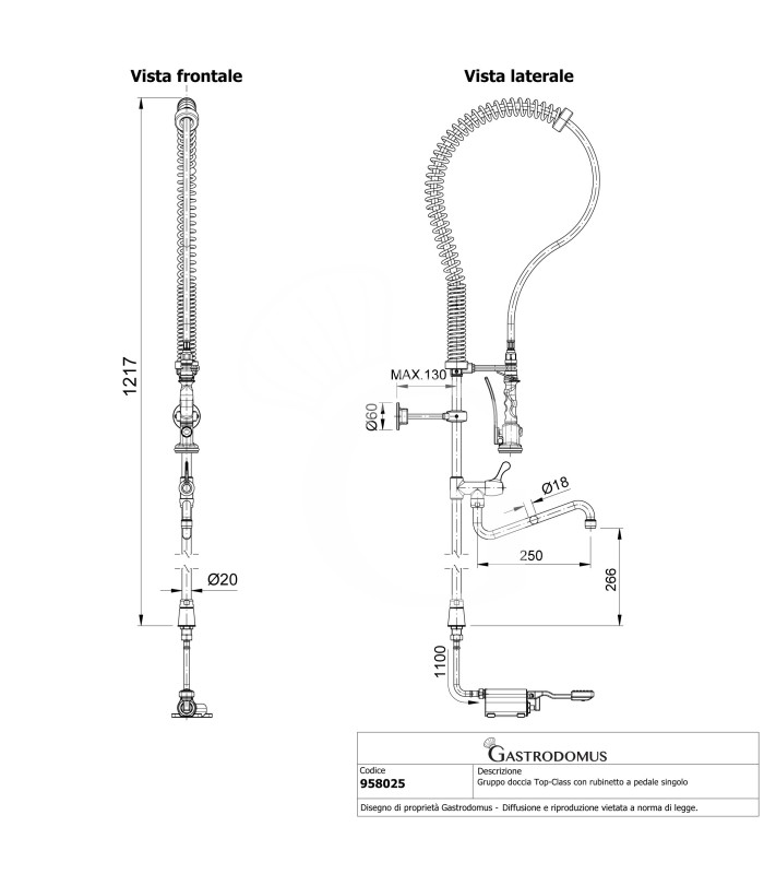 Grifo de ducha con pedal