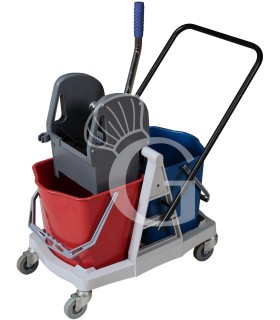 Cubo para fregar doble con prensa 17 L + 17 L - L 710 mm x P 430 mm x A 930 mm