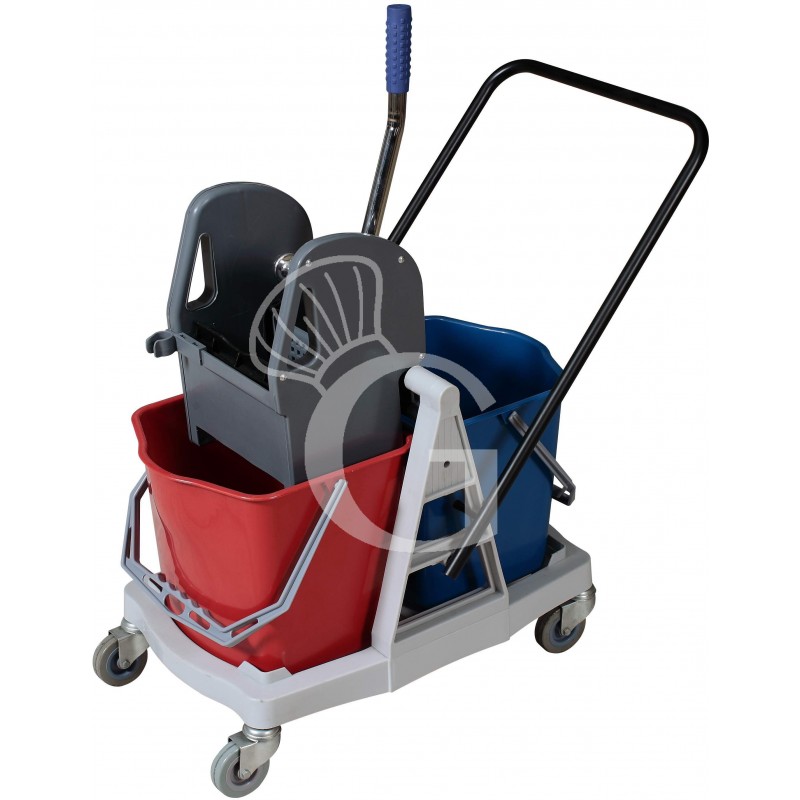 Cubo para fregar doble con prensa 17 L + 17 L - L 710 mm x P 430 mm x A 930 mm