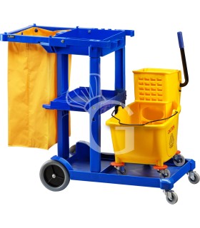 Carrito de limpieza con cubo de fregona con sistema de prensa L 1140 mm x P 510 mm x A 980 mm