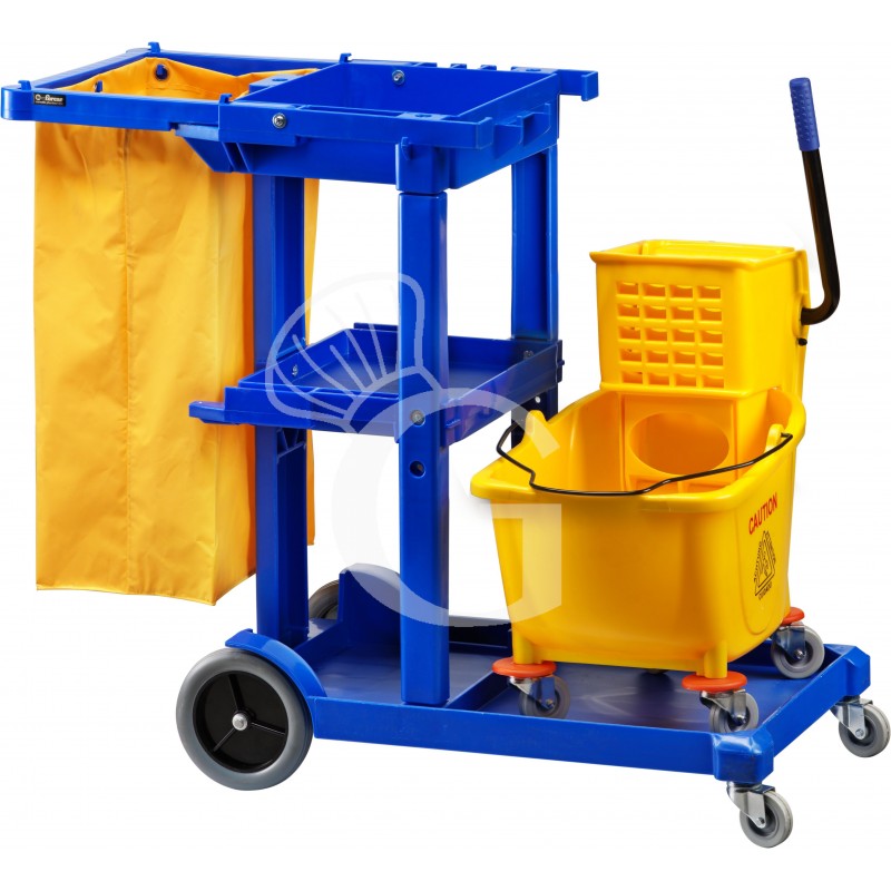 Carrito de limpieza con cubo de fregona con sistema de prensa L 1140 mm x P 510 mm x A 980 mm