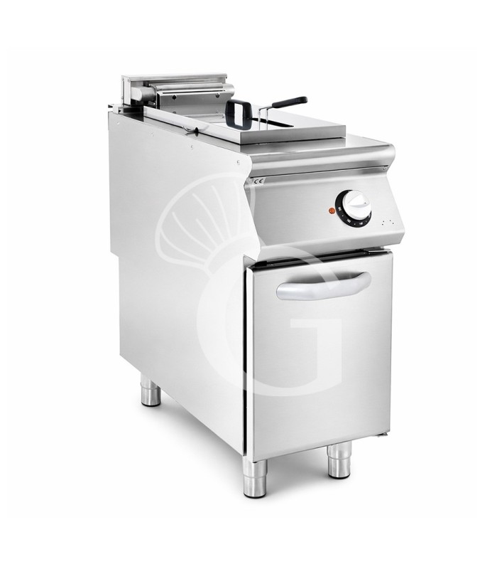 Freidora eléctrica industrial con mueble cerrado 1 cuba 15 LT 10,2 Kw Trifásica
