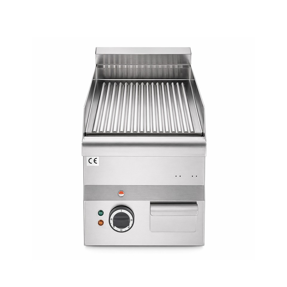 Fry Top eléctrico de sobremesa, una placa acanalada 3000 W Monofásico P 600 mm